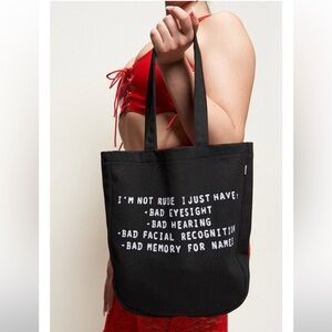I’M NOT RUDE Black Medium Tote - Fashion Brand Company, NWT!